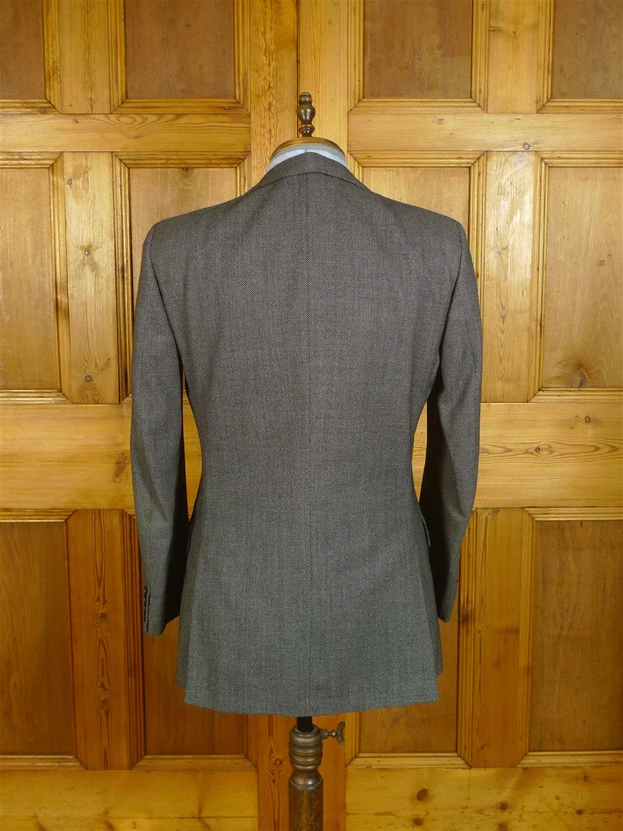 080824/013 vintage huntsman savile row grey birds-eye weave worsted suit jacket 40-41 regular