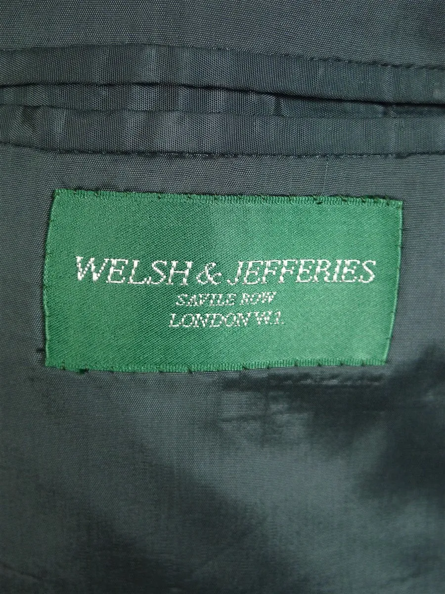 080824/015 welsh & jefferies 2008 savile row bespoke grey pick weave worsted suit 50 regular