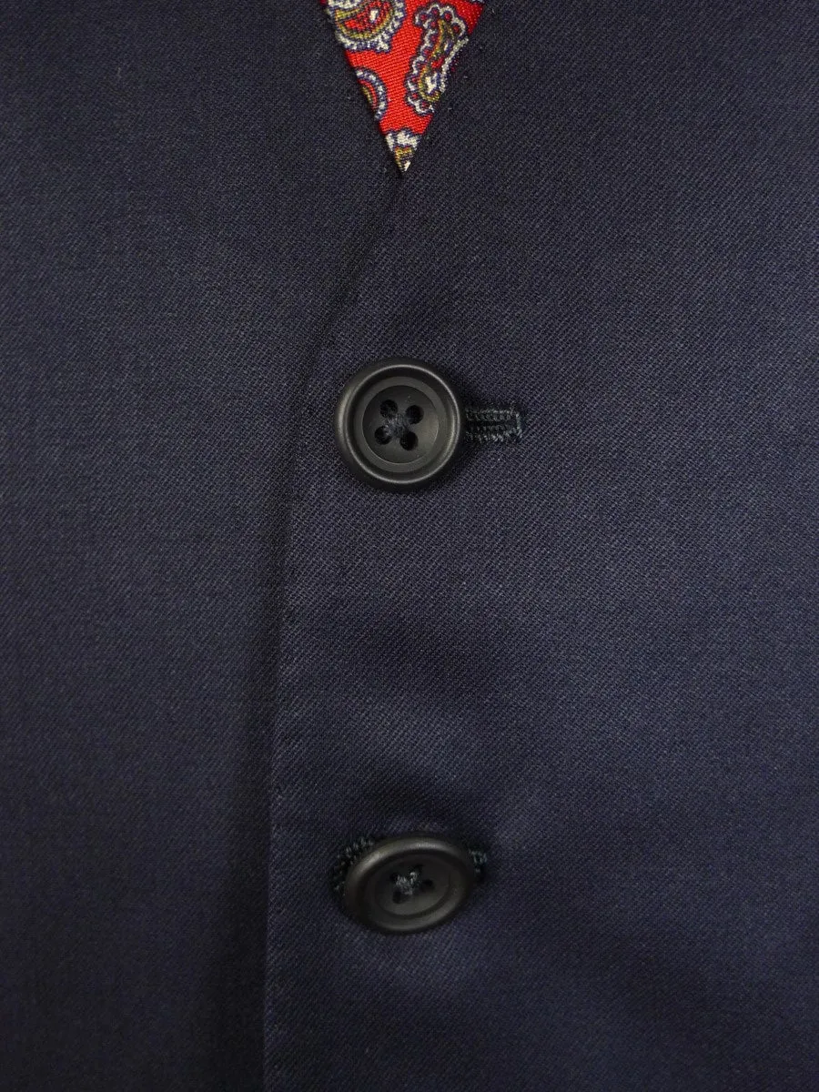 23/0727 immaculate 2009 maurice sedwell savile row bespoke dark navy blue superfine wool waistcoat 40-41 regular to long