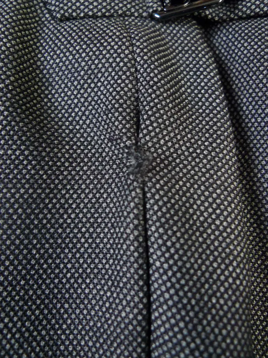 23/0770 vintage 1990 anderson & sheppard savile row bespoke grey birds-eye weave worsted trouser 37