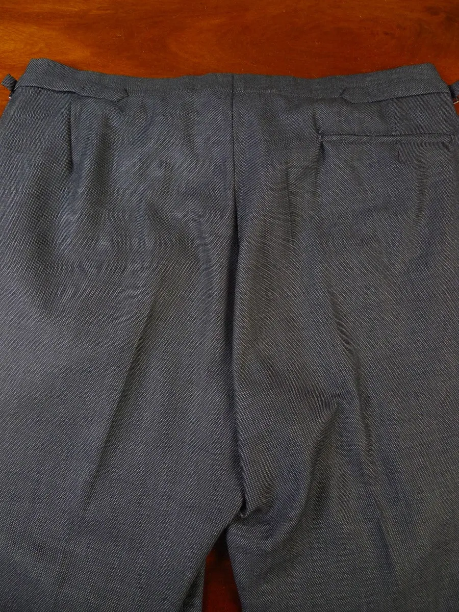 23/0770 vintage 1990 anderson & sheppard savile row bespoke grey birds-eye weave worsted trouser 37