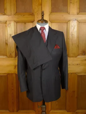 23/0880 immaculate 2014 henry rose savile row bespoke charcoal grey multi-stripe superfine 180s wool 3-piece suit 40-41 short