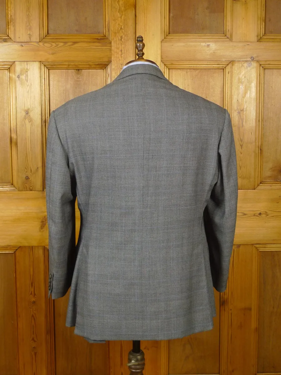 24/0180 immaculate vintage welsh & jefferies savile row bespoke grey / blue prince of wales check worsted suit jacket blazer 44-45 short