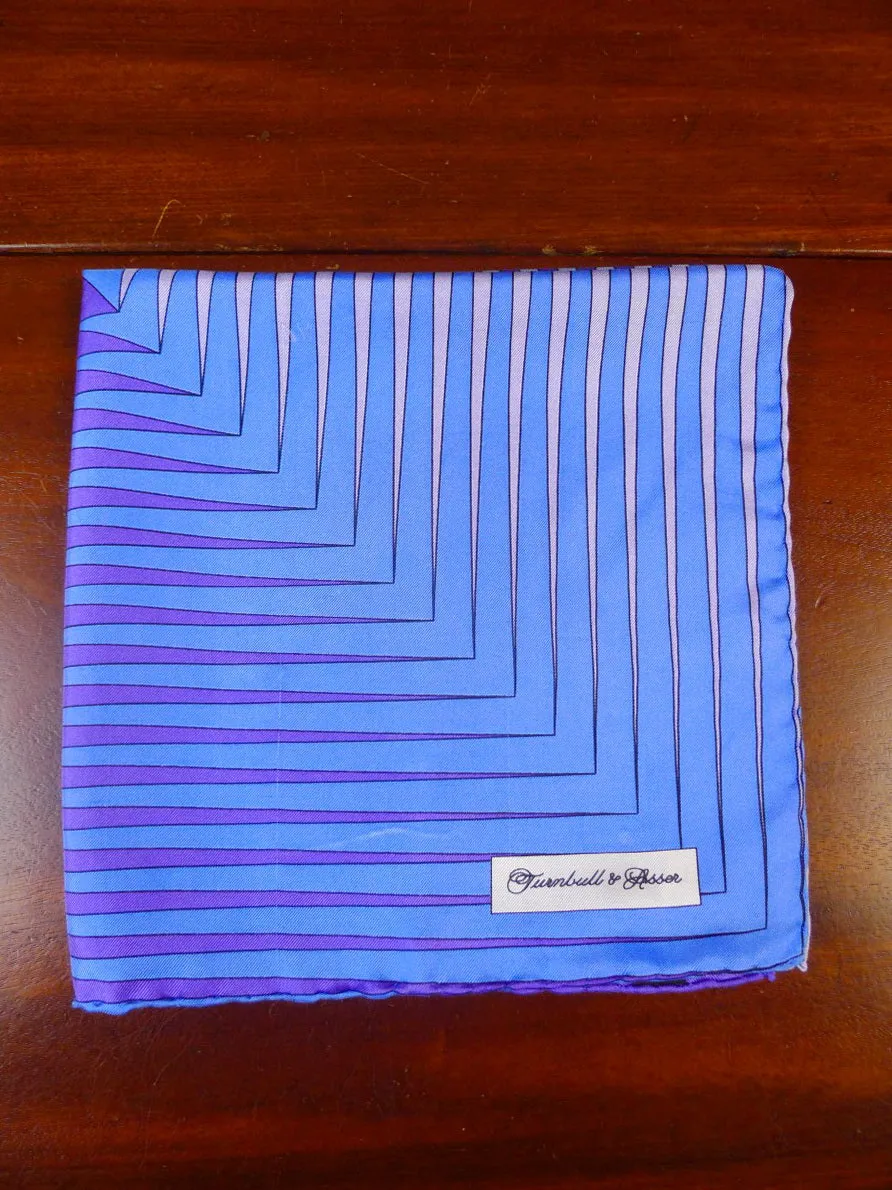 24/0303 Turnbull & asser Jermyn St. blue purple all silk pocket square