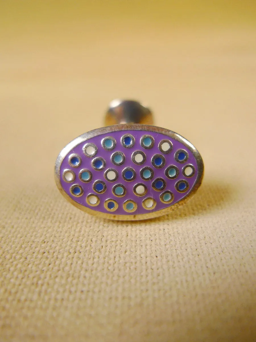 24/0382m turnbull & asser mauve spotted design cufflinks