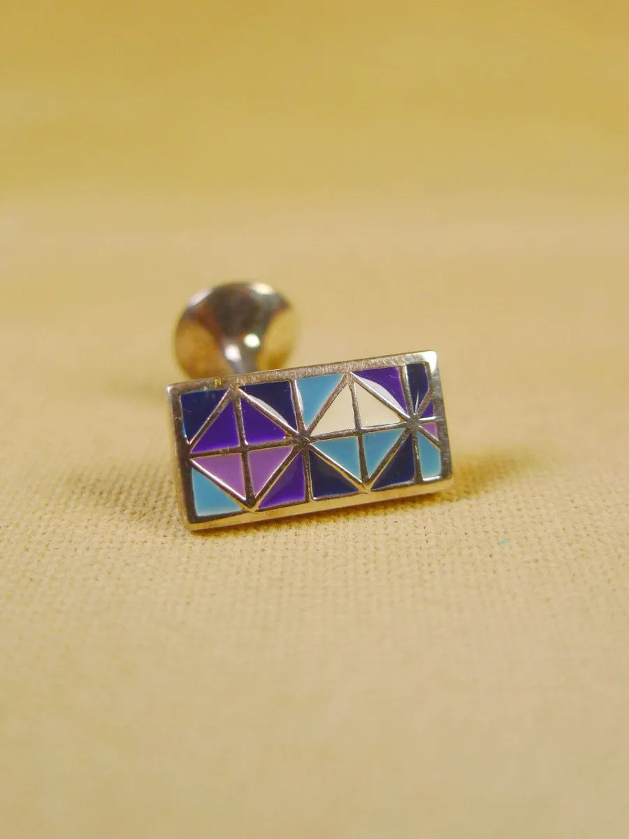 24/0384bp turnbull & asser blue purple diamonds design cufflinks