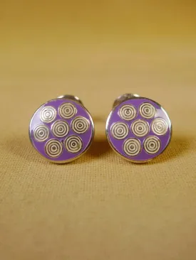 24/0386 turnbull & asser mauve swirls design cufflinks