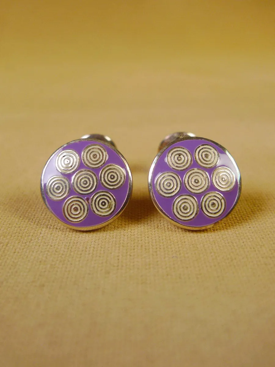 24/0386 turnbull & asser mauve swirls design cufflinks