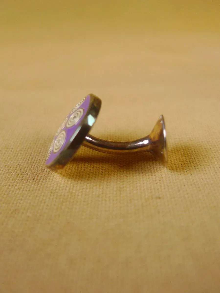 24/0386 turnbull & asser mauve swirls design cufflinks