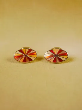 24/0402 thomas pink rose / red sunburst design cufflinks