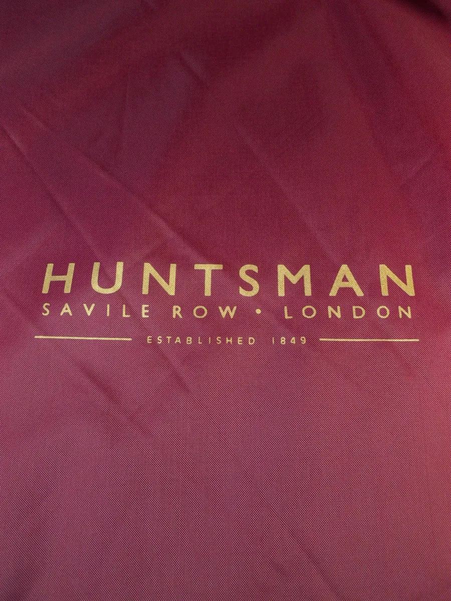 24/0419a immaculate huntsman savile row london burgundy red woven suit carrier bag