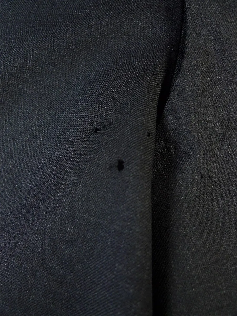 24/0502 anderson &sheppard 2010 savile row bespoke grey worsted suit (some damage) 46 regular