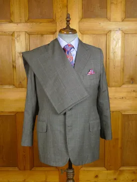 24/0506 immaculate vintage 1998 major sw6 bespoke grey / blue prince of wales check 3-piece worsted suit 41 short