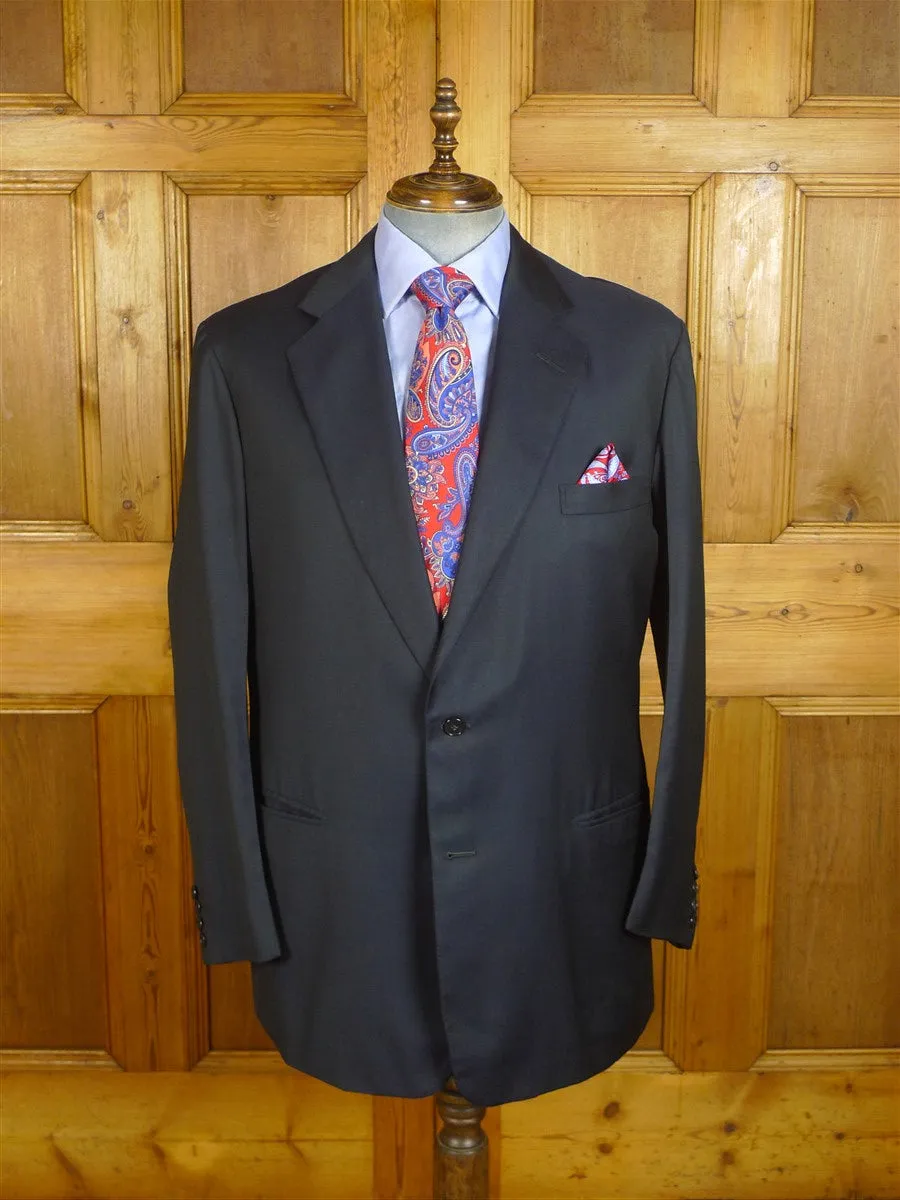 24/0806 anderson & sheppard 2005 savile row bespoke navy blue fine worsted suit 44 regular to long