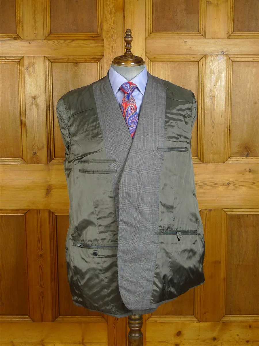 24/0866 immaculate kent haste lachter 2015 savile row bespoke grey / blue prince of wales check worsted suit 46 regular