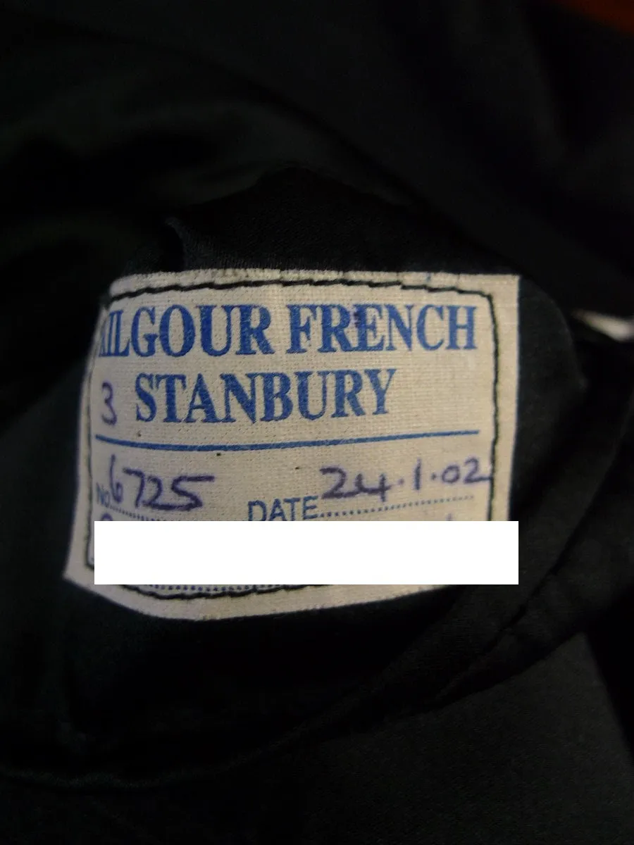 24/0886 immaculate kilgour french stanbury 2002 savile row bespoke grey pin-stripe worsted suit w/ hanger 45-46 regular