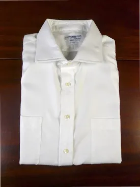 24/0943 immaculate stephen lachter savile row bespoke white cotton s/cuff shirt 18.5