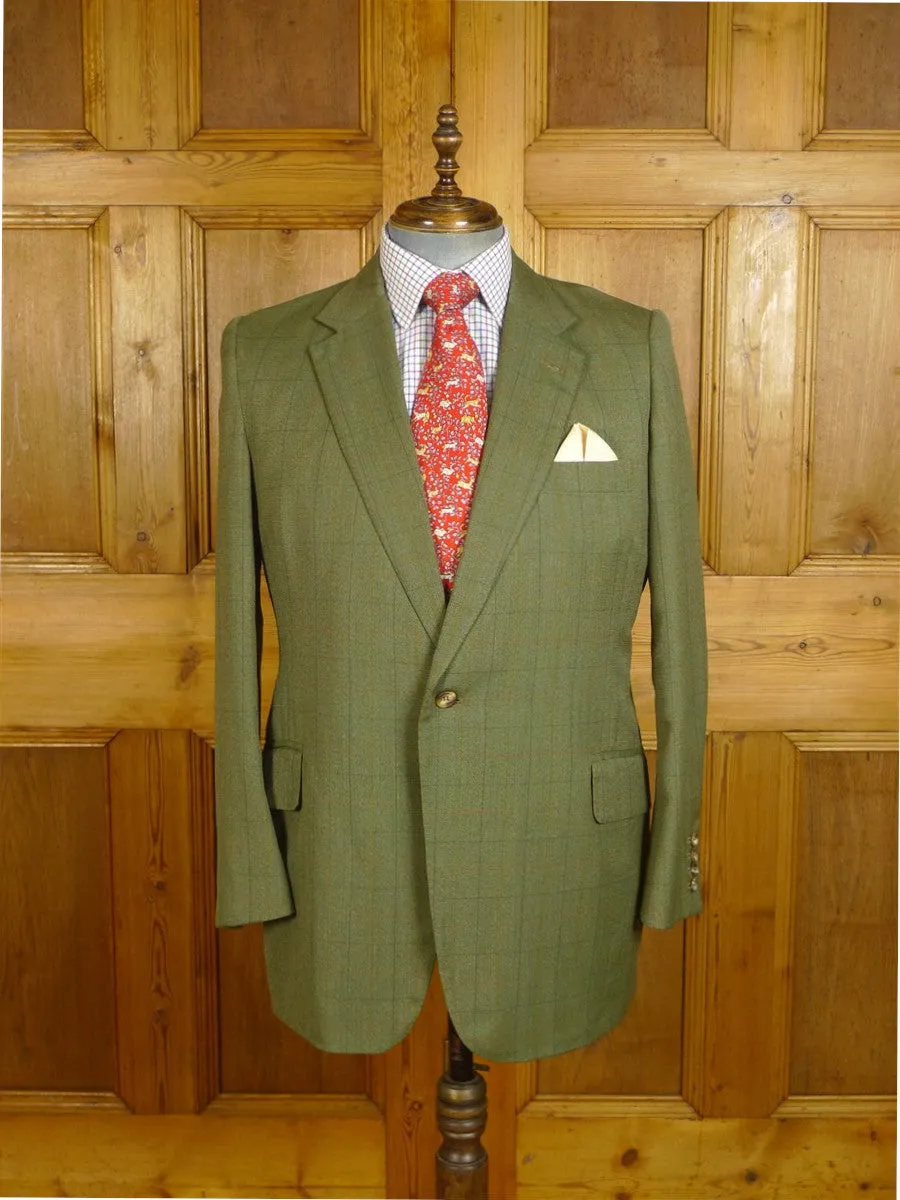 24/0977 redmayne bespoke green wp check wool country suit 42 short to regular