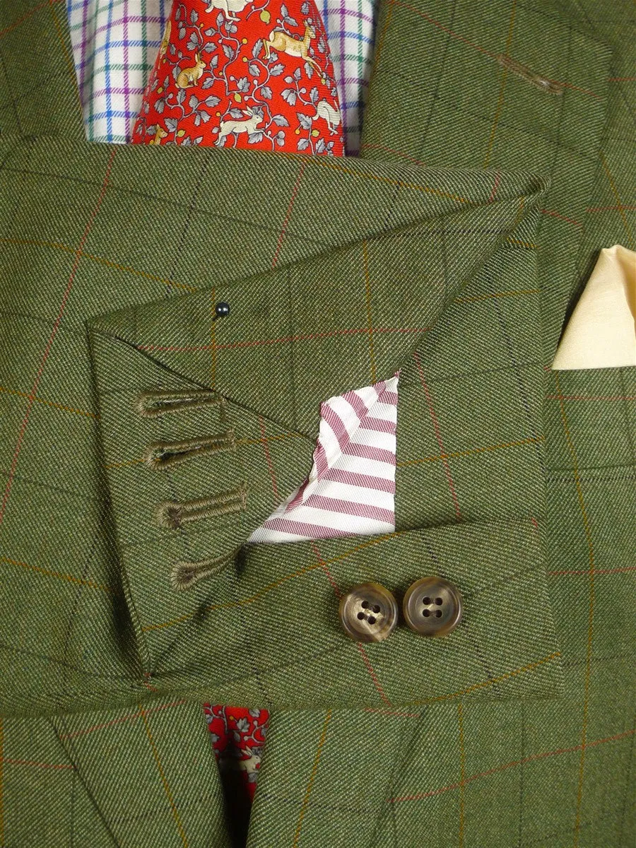 24/0977 redmayne bespoke green wp check wool country suit 42 short to regular