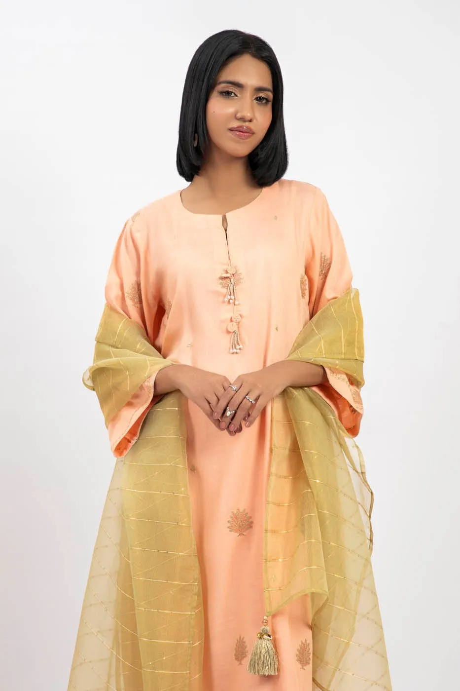 3 Pc Raw Silk Outfit