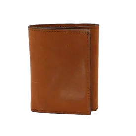 3D Men's Distressed Brown Leather Tri-fold Wallet DW634