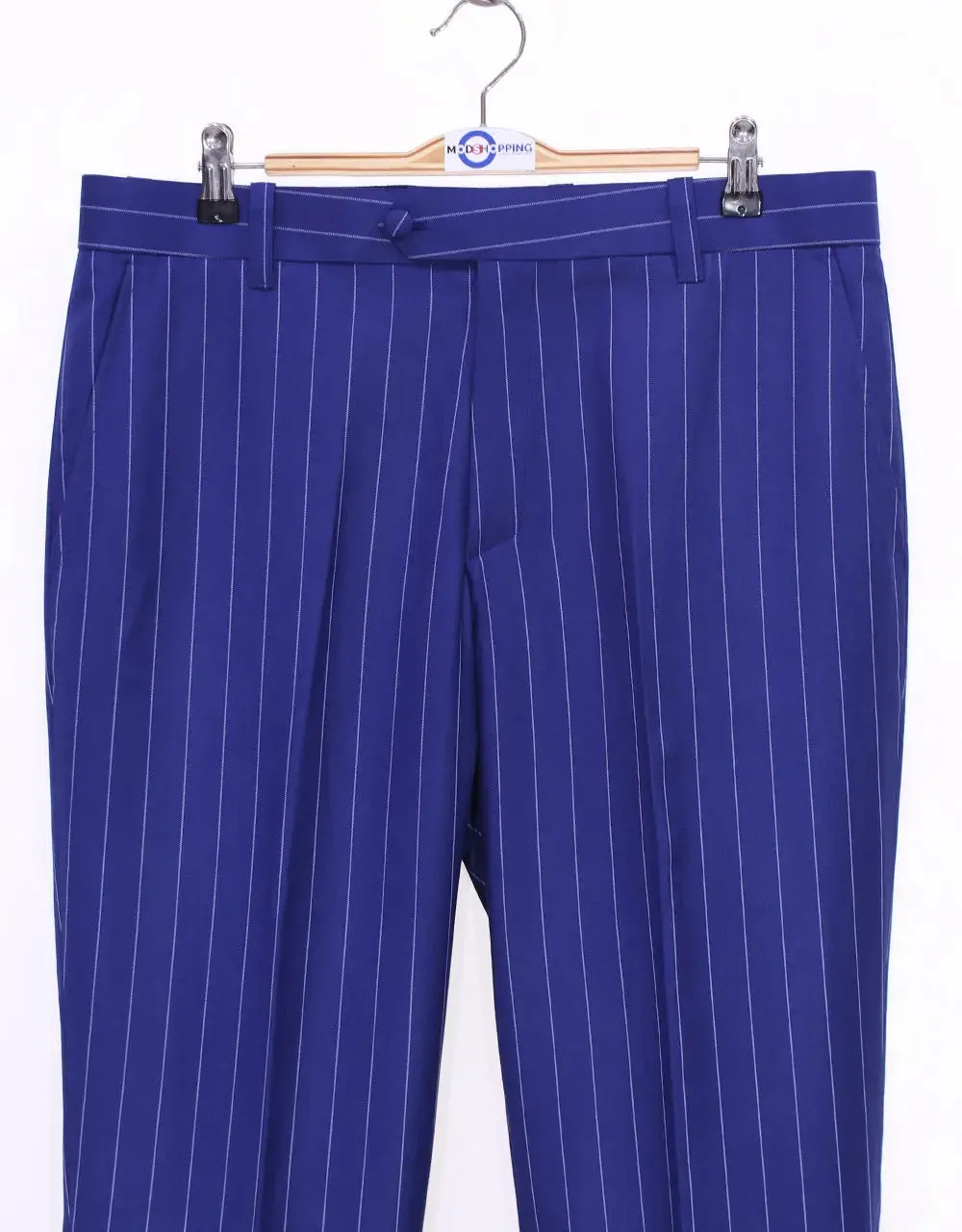 60s Mod Style Royal Blue Pinstripe Suit