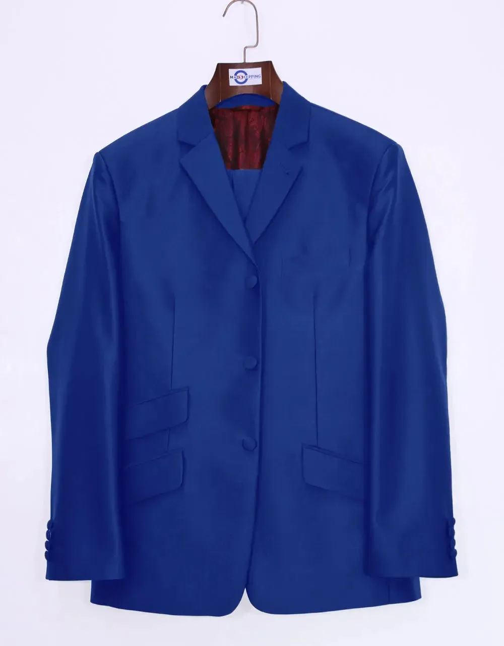 60s Mod Tailored Royal Blue Tonic Suit