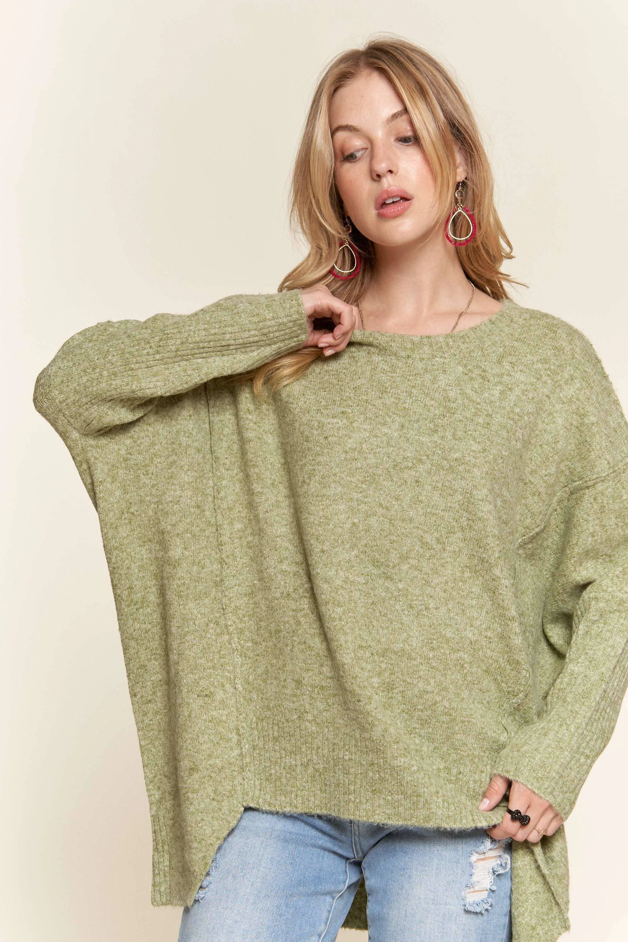 Adora Oversized Rust Knit Tunic Top