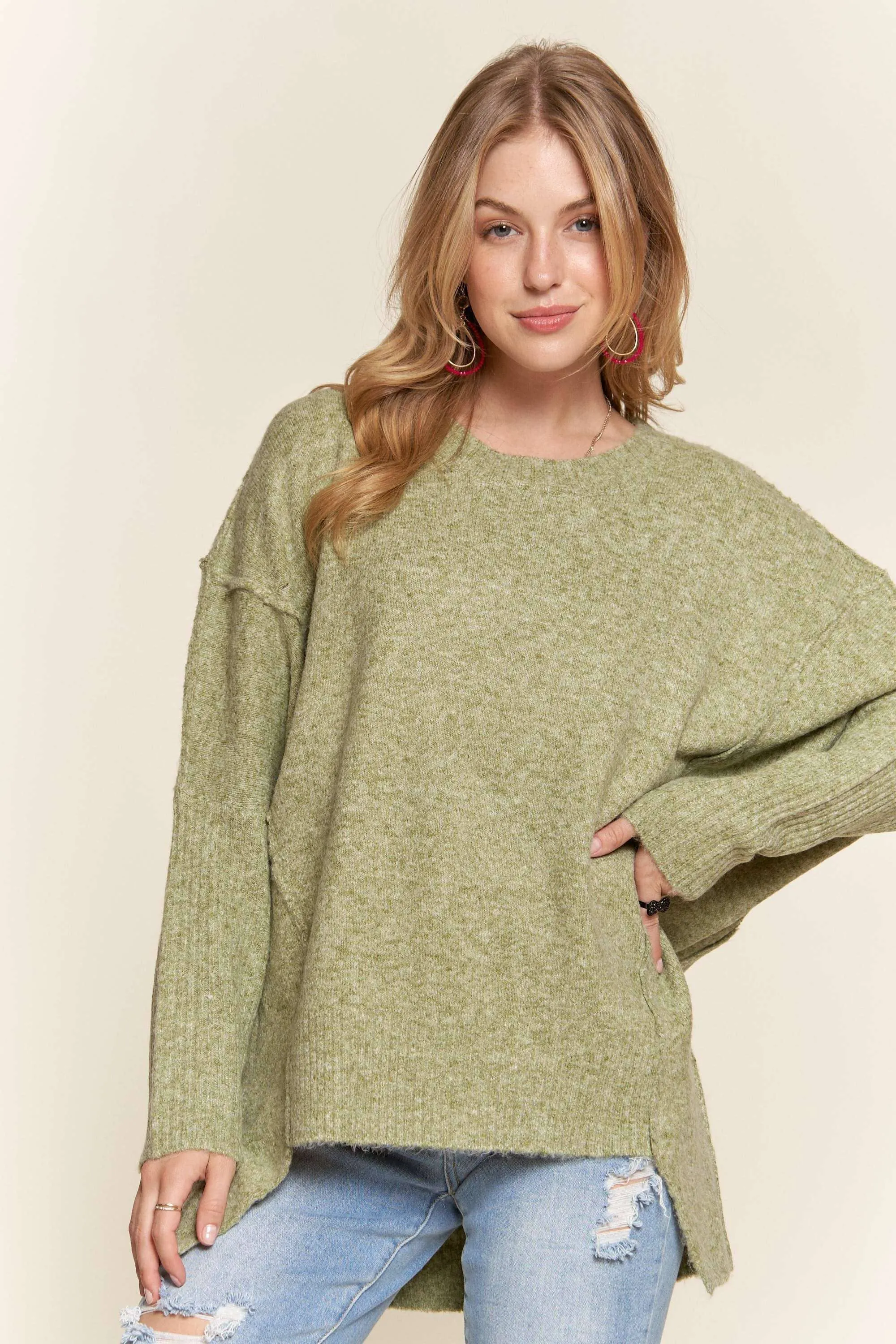 Adora Oversized Rust Knit Tunic Top