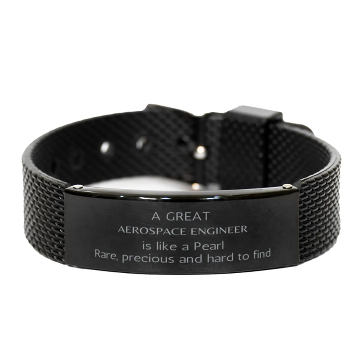 Aerospace Engineer Black Shark Mesh Bracelet - A Rare and Precious Gift for Graduation, Holidays, and Special Occasions - Inspire Confidence and Hope