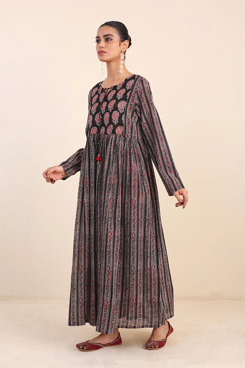 Ajrak Block Dress