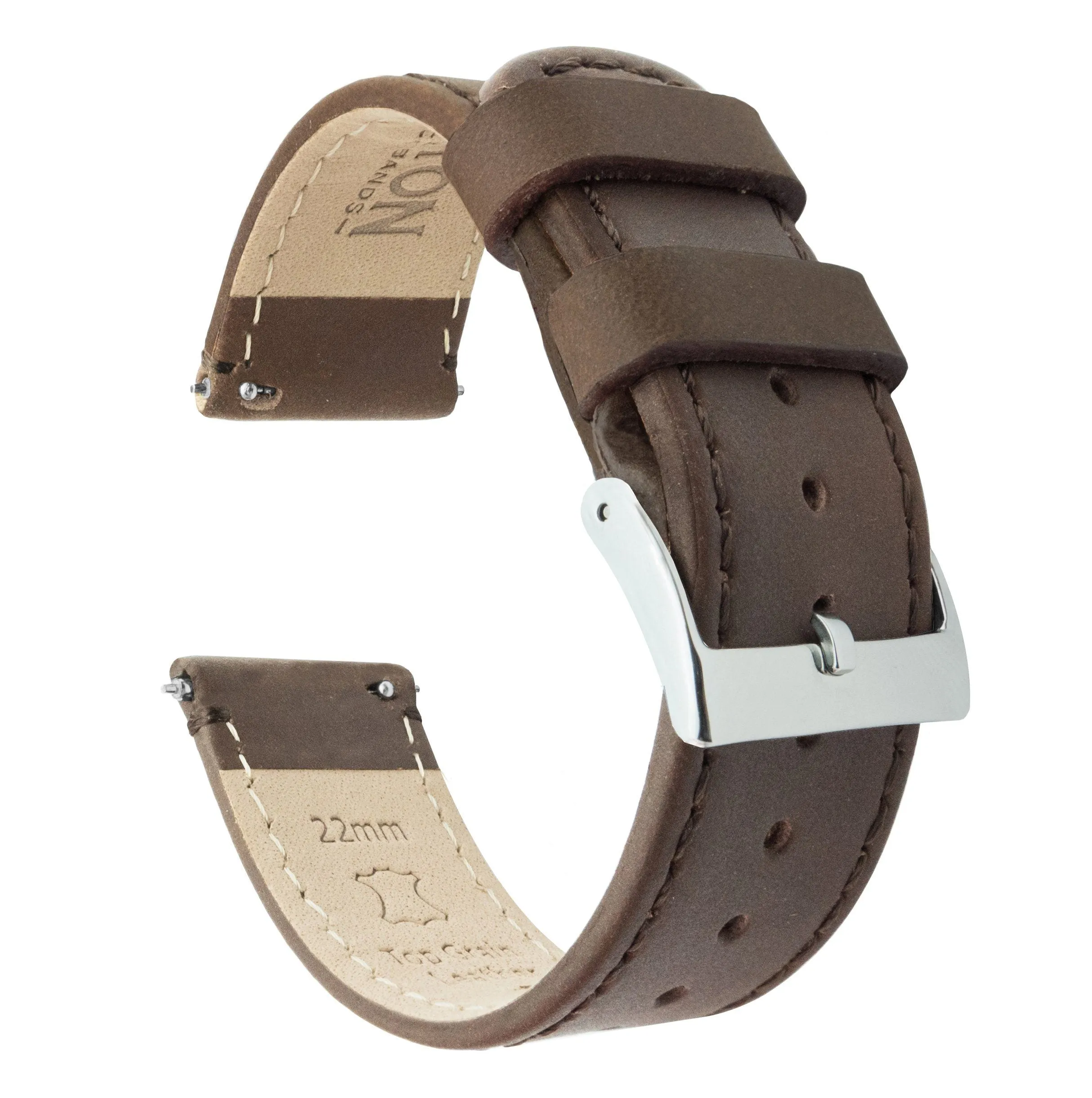 Amazfit Bip Saddle Brown Leather Stitching Watch Band