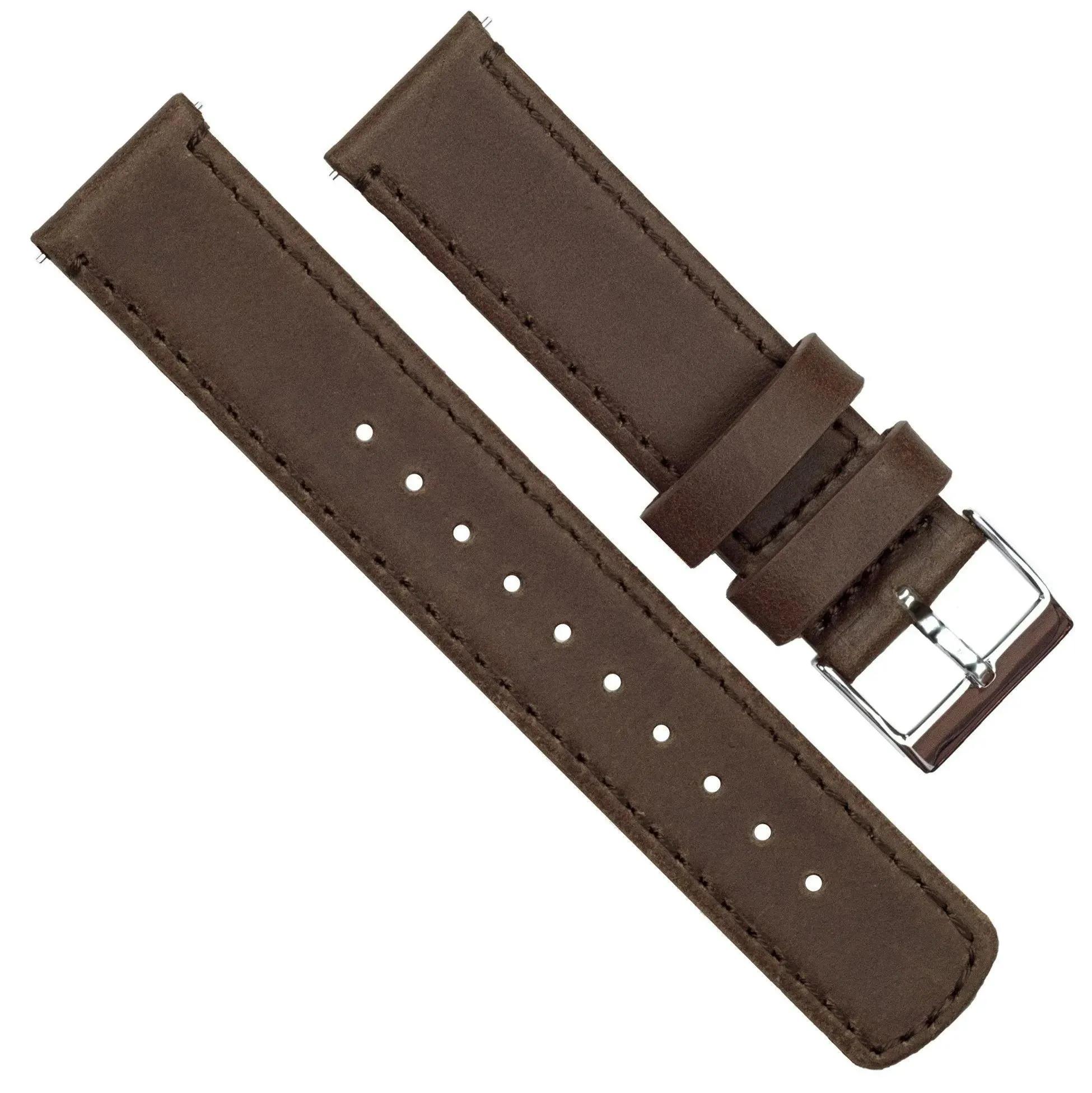 Amazfit Bip Saddle Brown Leather Stitching Watch Band