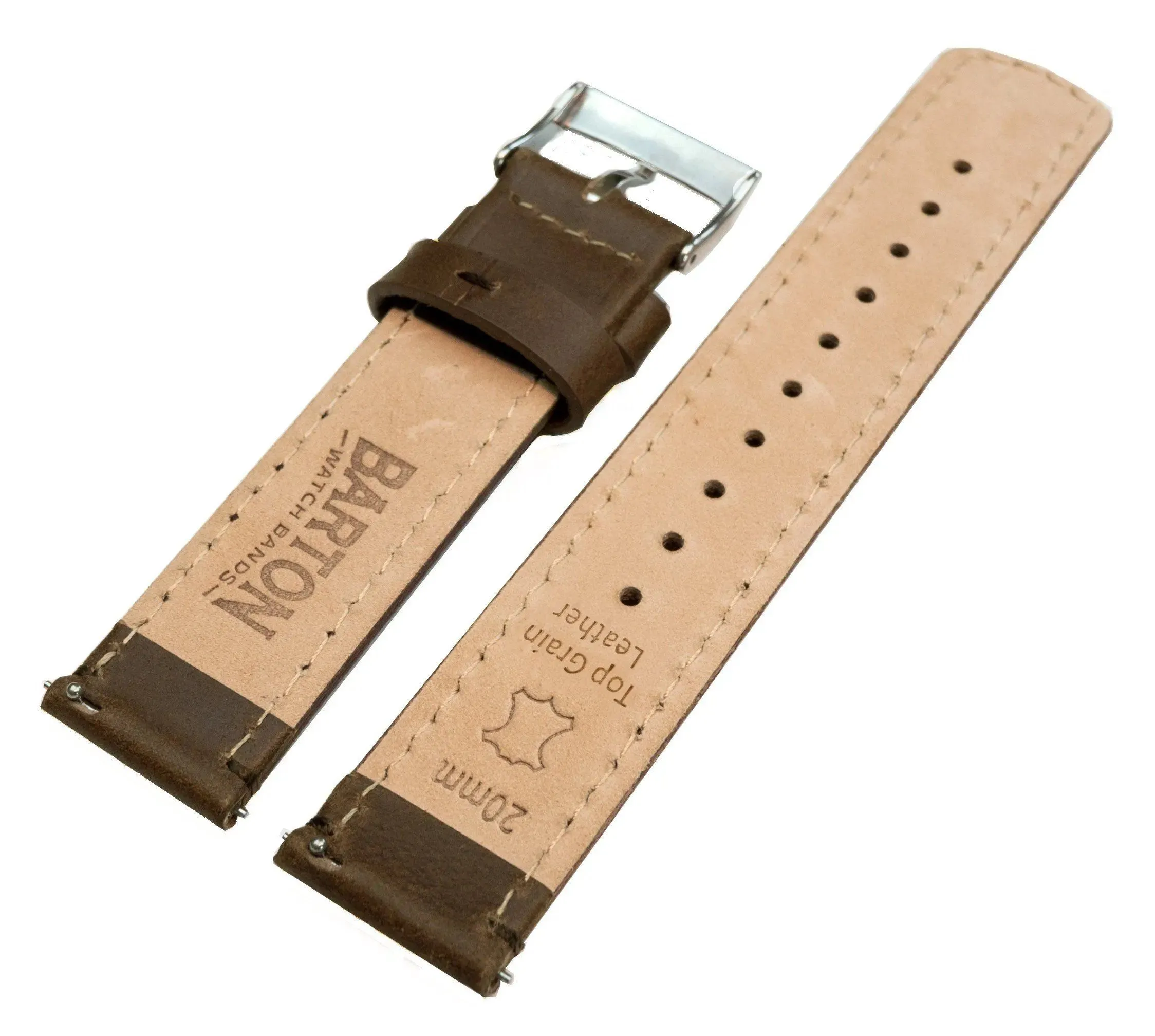 Amazfit Bip Saddle Brown Leather Stitching Watch Band