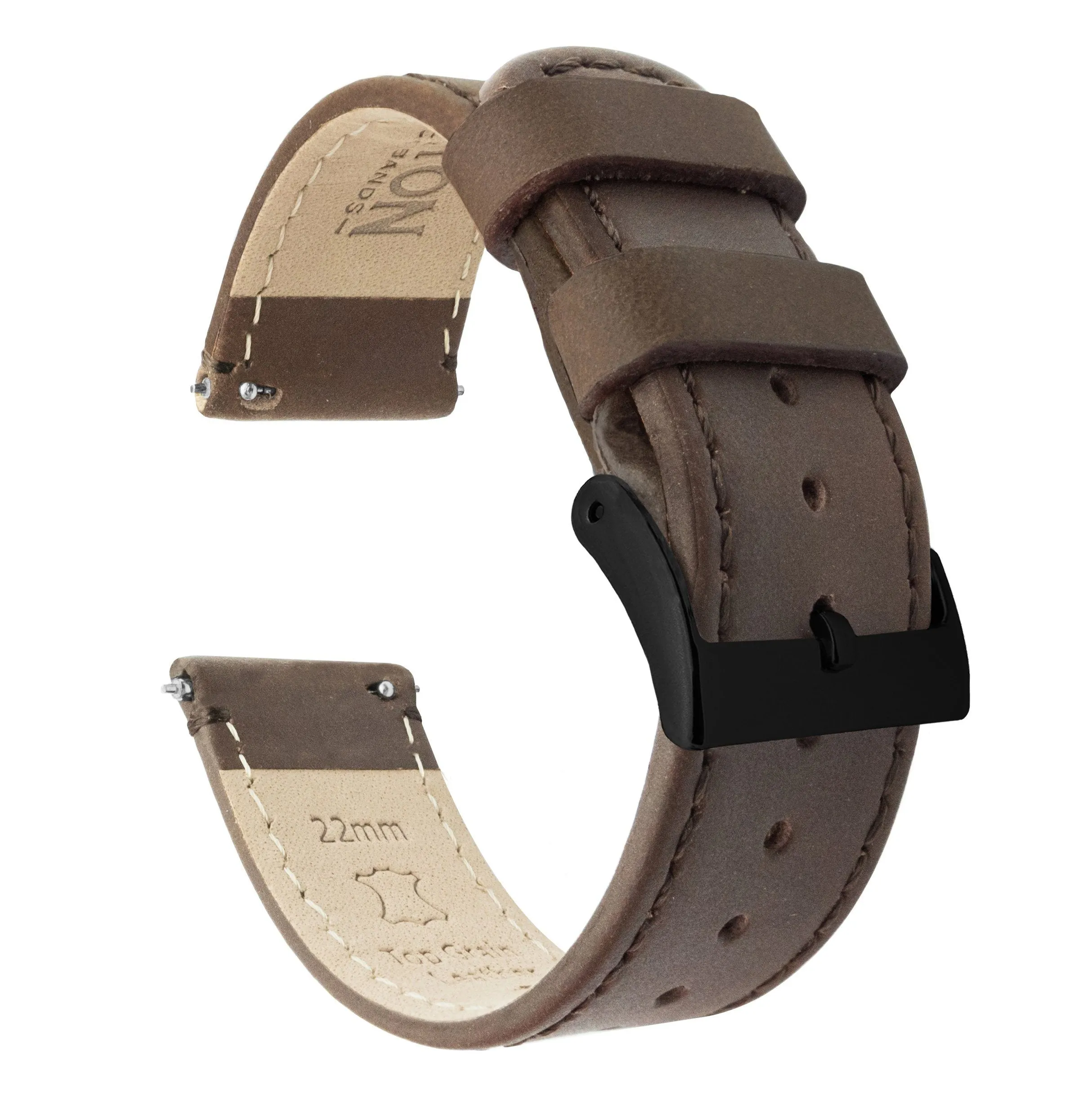 Amazfit Bip Saddle Brown Leather Stitching Watch Band