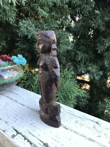 Antique Hand Carved Hardwood Kerala Figurine