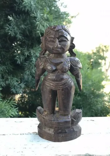 Antique Hand Carved Hardwood Kerala Figurine