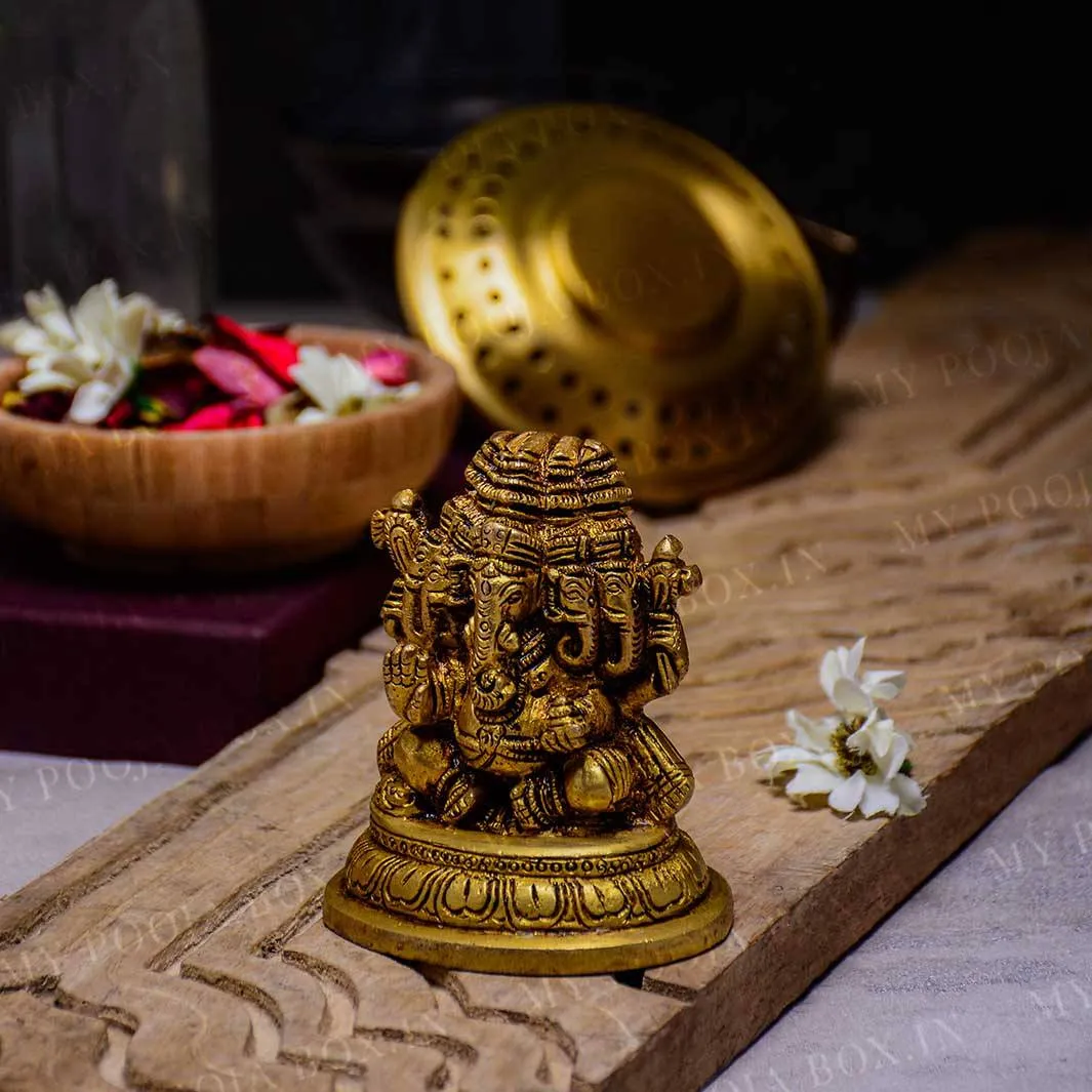 Antique Panchmukhi Ganesha Idol/Murti