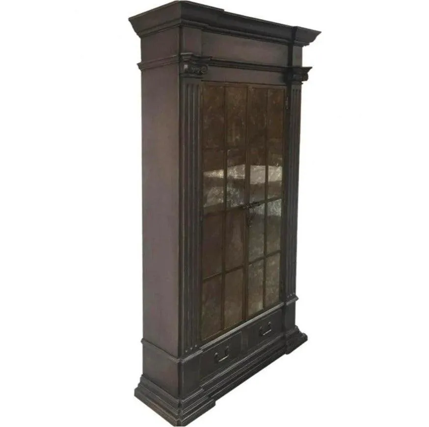 Antiqued Mirror Front Country Armoire