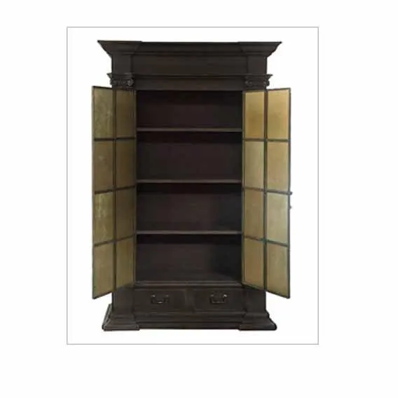 Antiqued Mirror Front Country Armoire