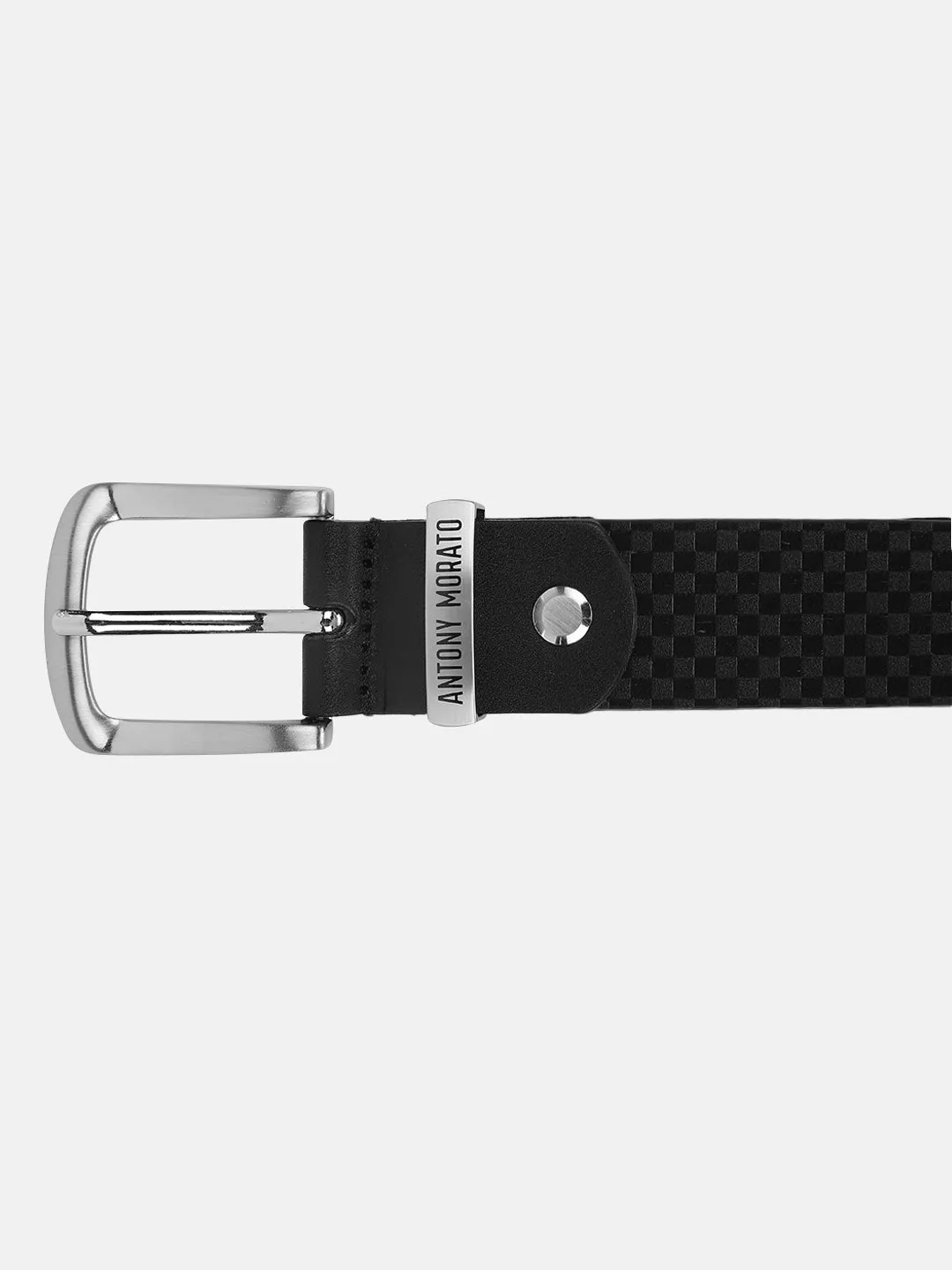 Antony Morato Boys Black Checked Tang Closure Belt