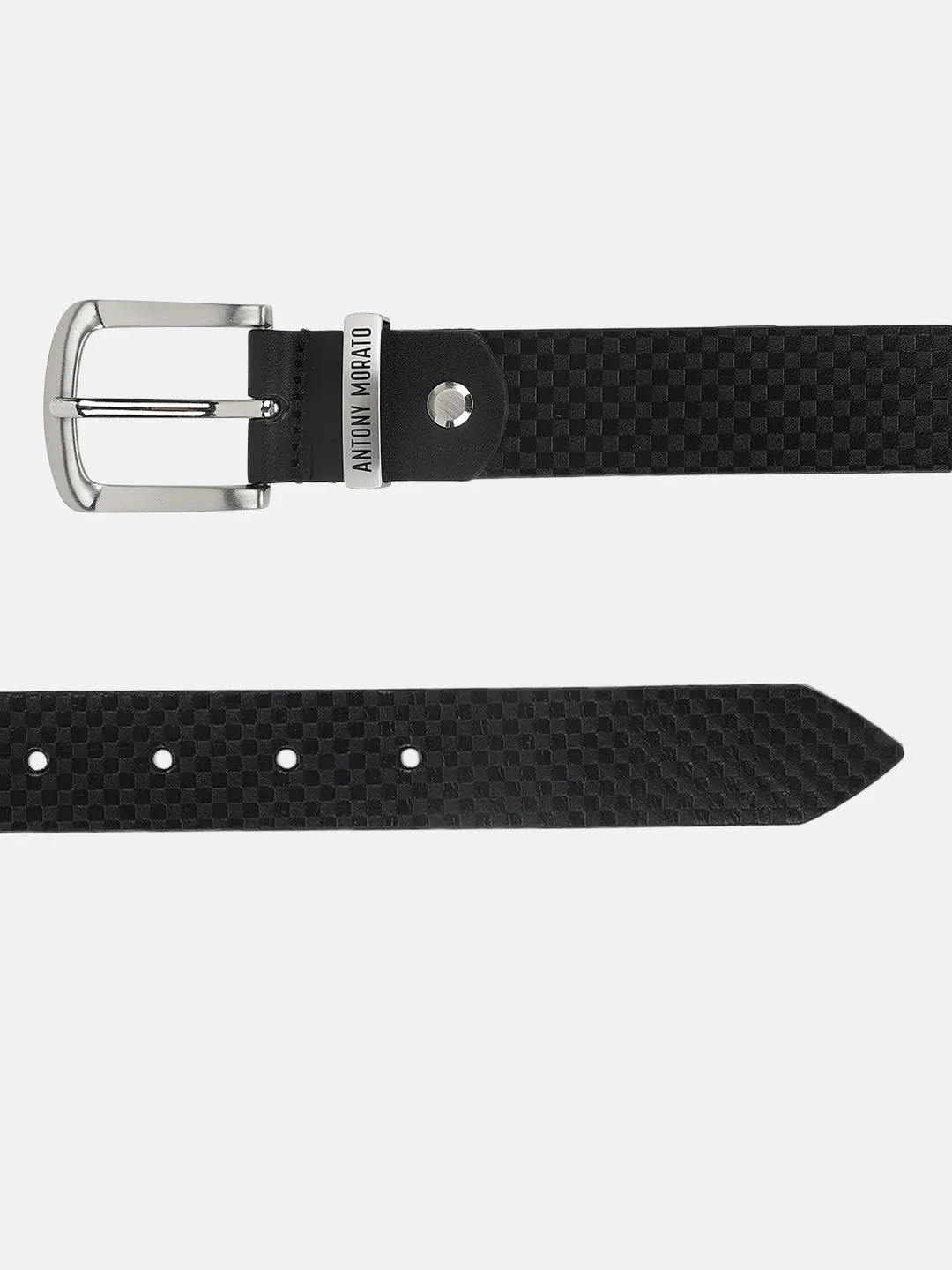 Antony Morato Boys Black Checked Tang Closure Belt