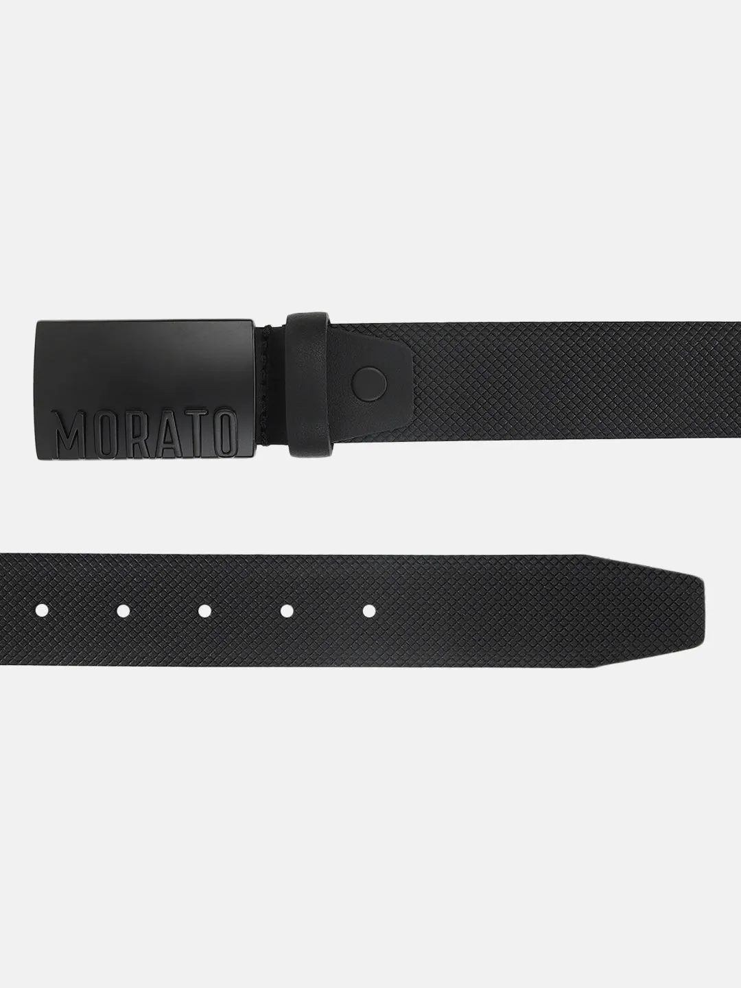 Antony Morato Men Black Solid Push Pin Closure Belt