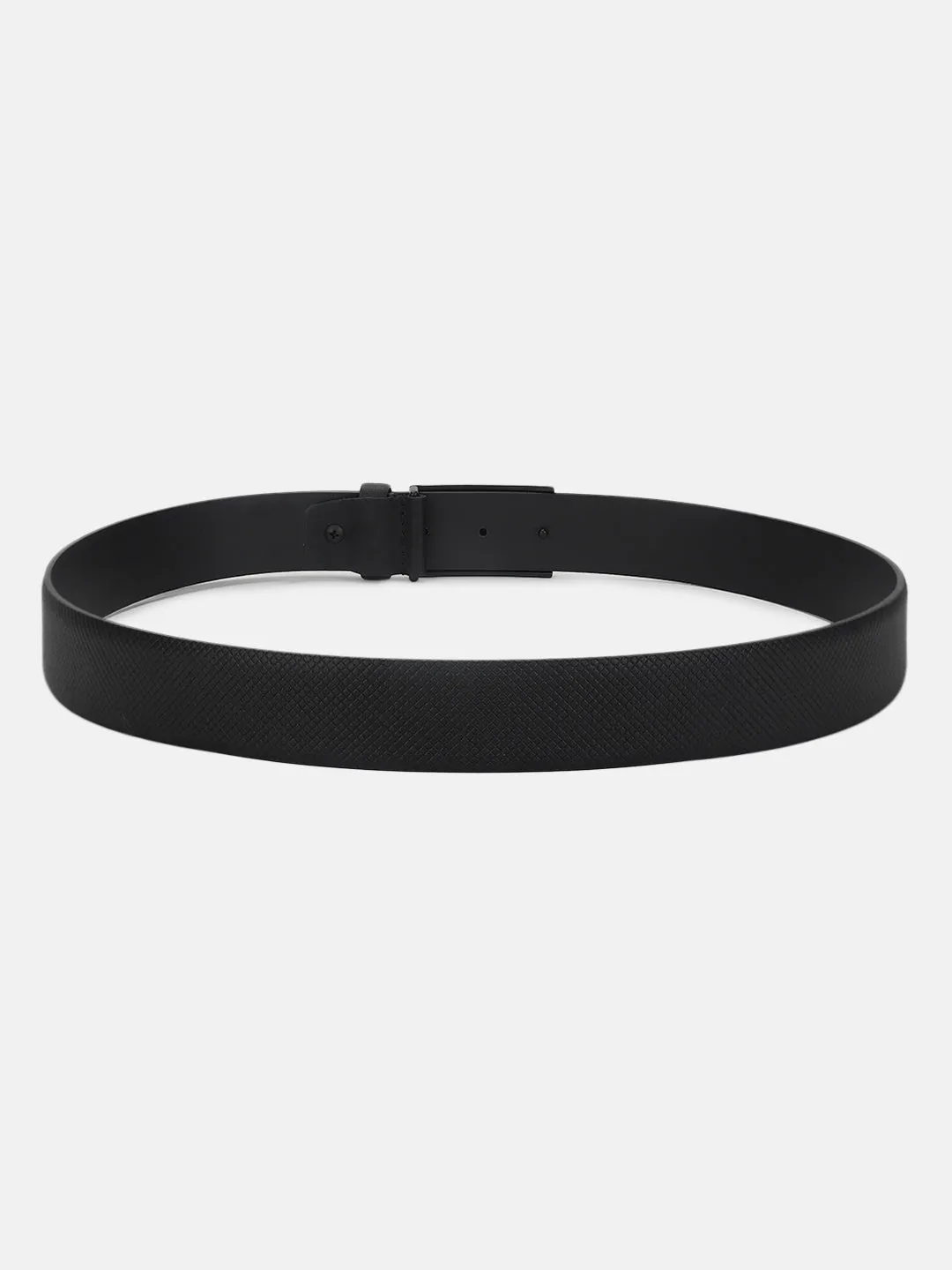 Antony Morato Men Black Solid Push Pin Closure Belt