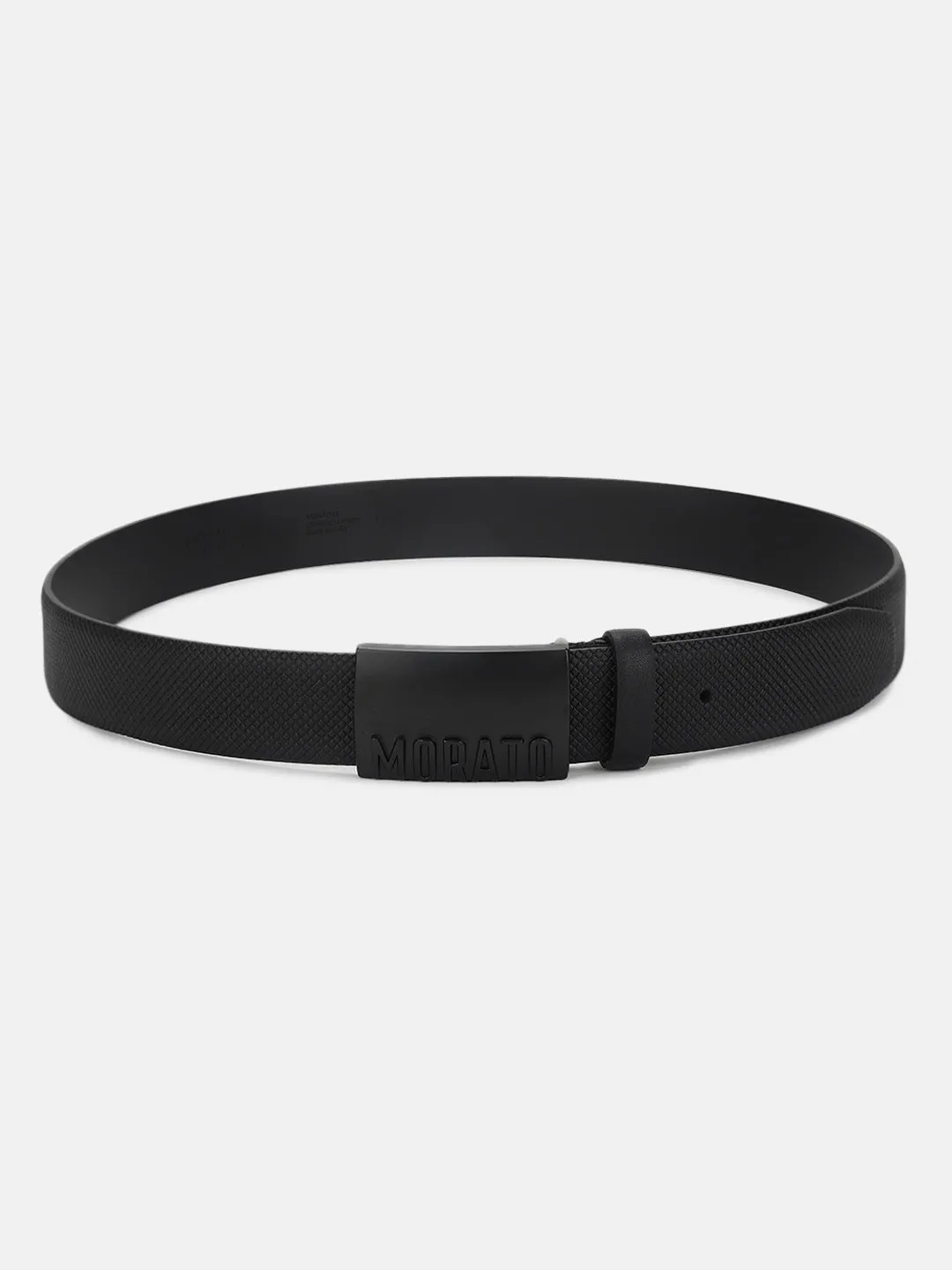 Antony Morato Men Black Solid Push Pin Closure Belt