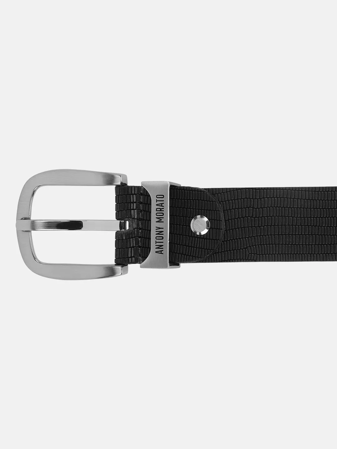 Antony Morato Men Black Solid Tang Closure Belt