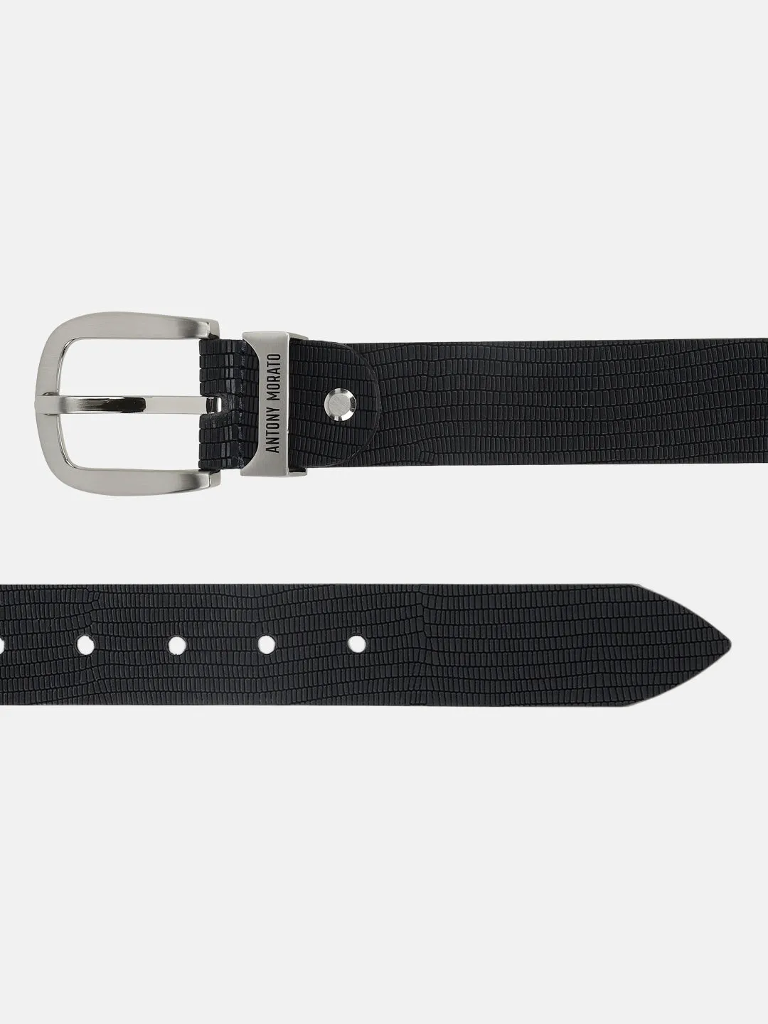 Antony Morato Men Black Solid Tang Closure Belt