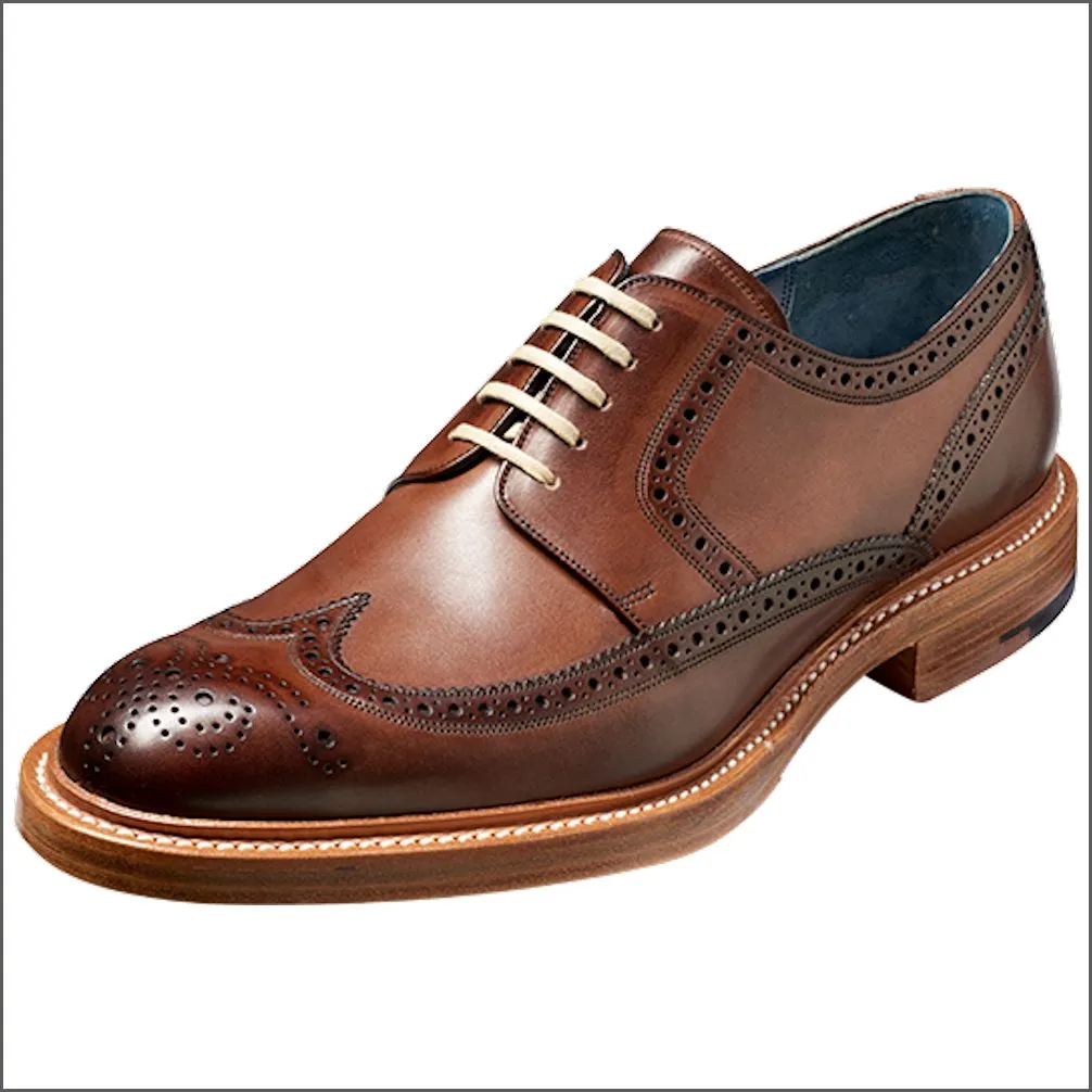 Barker Bailey Ebony Hand Painted Derby Wingtip Brogue--