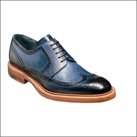 Barker Bailey Navy Hand Painted Derby Wingtip Brogue--