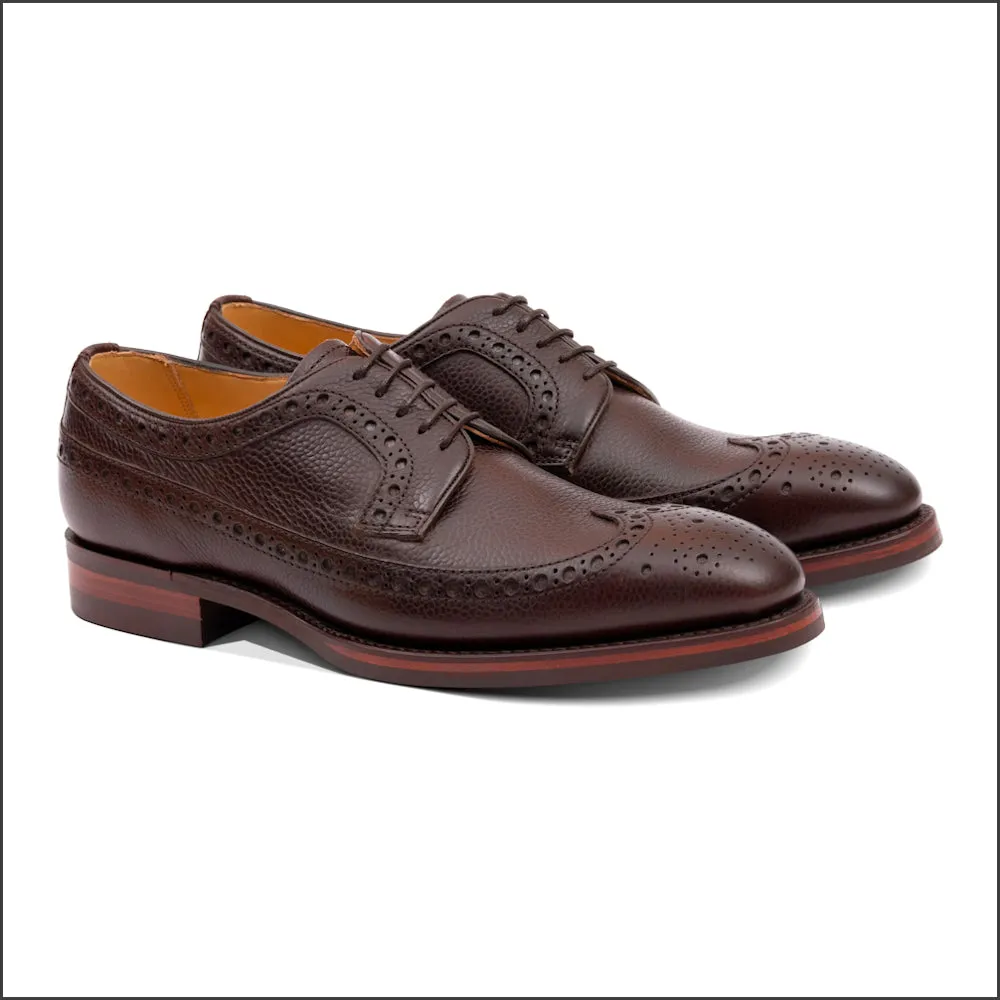 Barker Calvay Dark Brown Grain Wingtip Brogue/